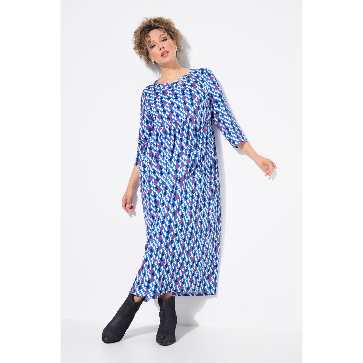 Robe en jersey coupe évasée noir, ULLA POPKEN