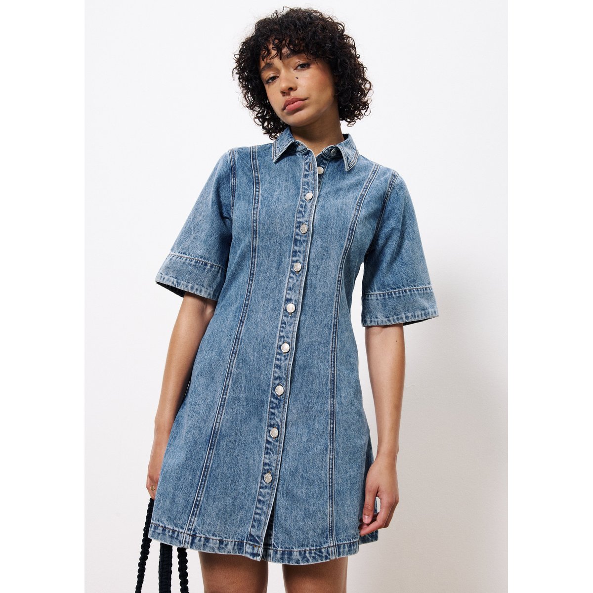 Robe en coton ELLYNE bleu jean, FRNCH