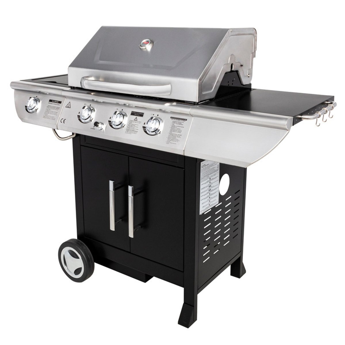Barbecue à gaz avec couvercle et chariot noir, SOMAGIC
