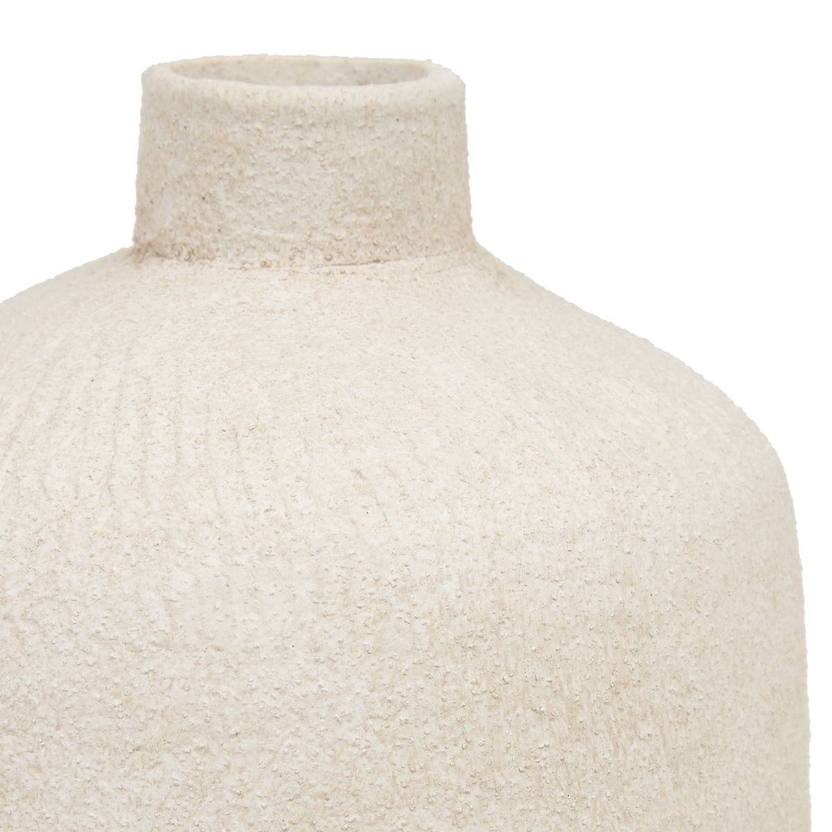 Vase cylindre strié haut en grès ROMIA beige, ATMOSPHERA