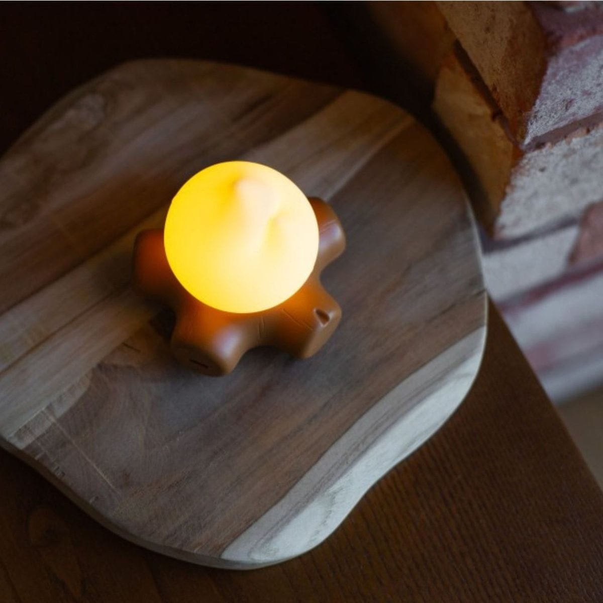 Veilleuse rechargeable Fireplace marron, écru, noir, MARY'S