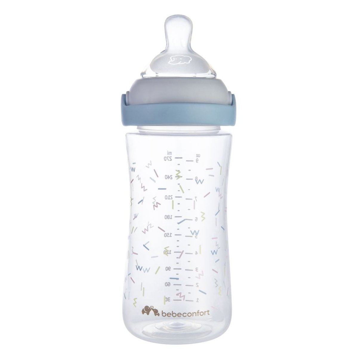 Biberon PP physio Air confort 270 ml Memphis/Blue couleur unique, BEBECONFORT