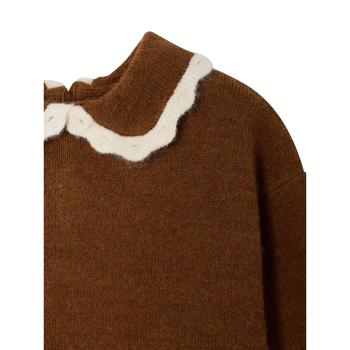 Pull col claudine marron, VERTBAUDET