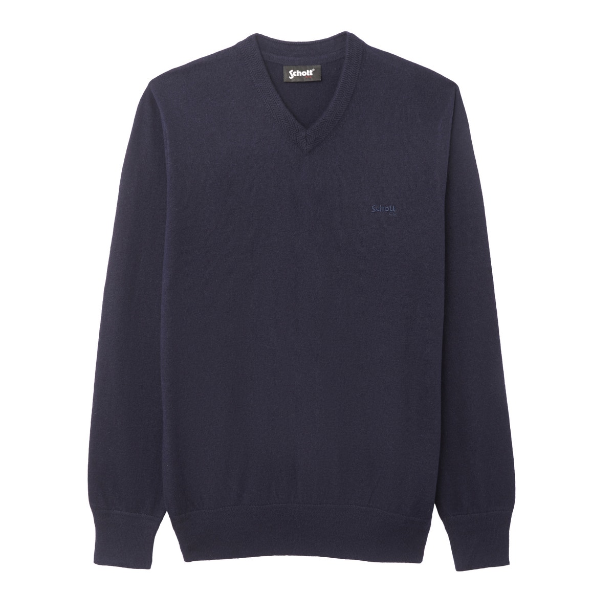 Pull En Coton Et Laine Pl Beal 2 bleu marine, SCHOTT