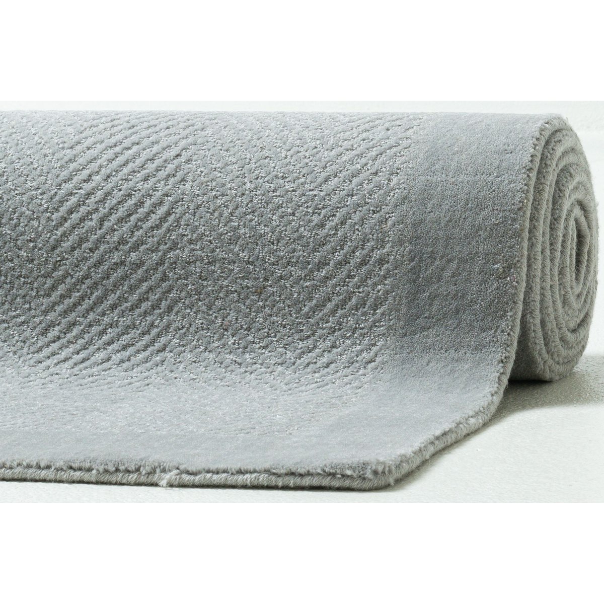 Tapis en laine vierge tissé main gris, THEKO