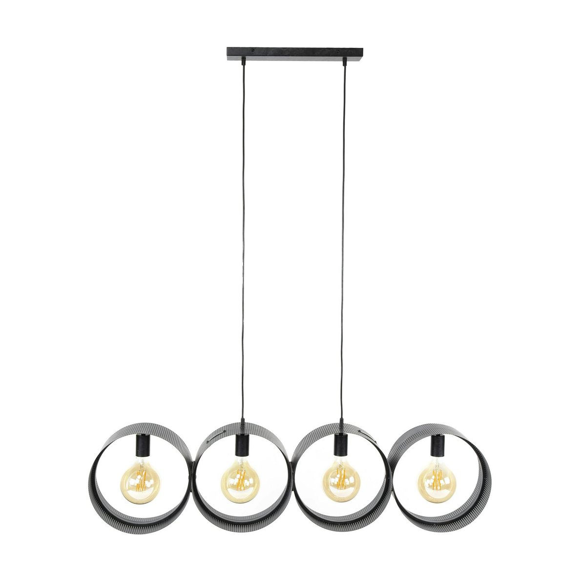 Suspension de table design 4 anneaux en métal perforé RALF anthracite, PIER IMPORT