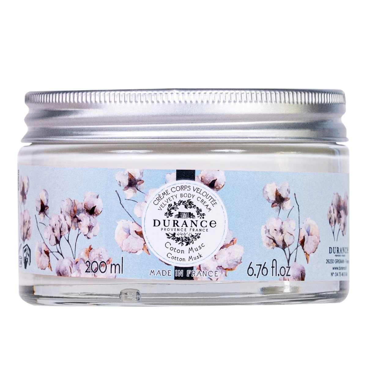 Crème corps veloutée COTON MUSC couleur unique, DURANCE