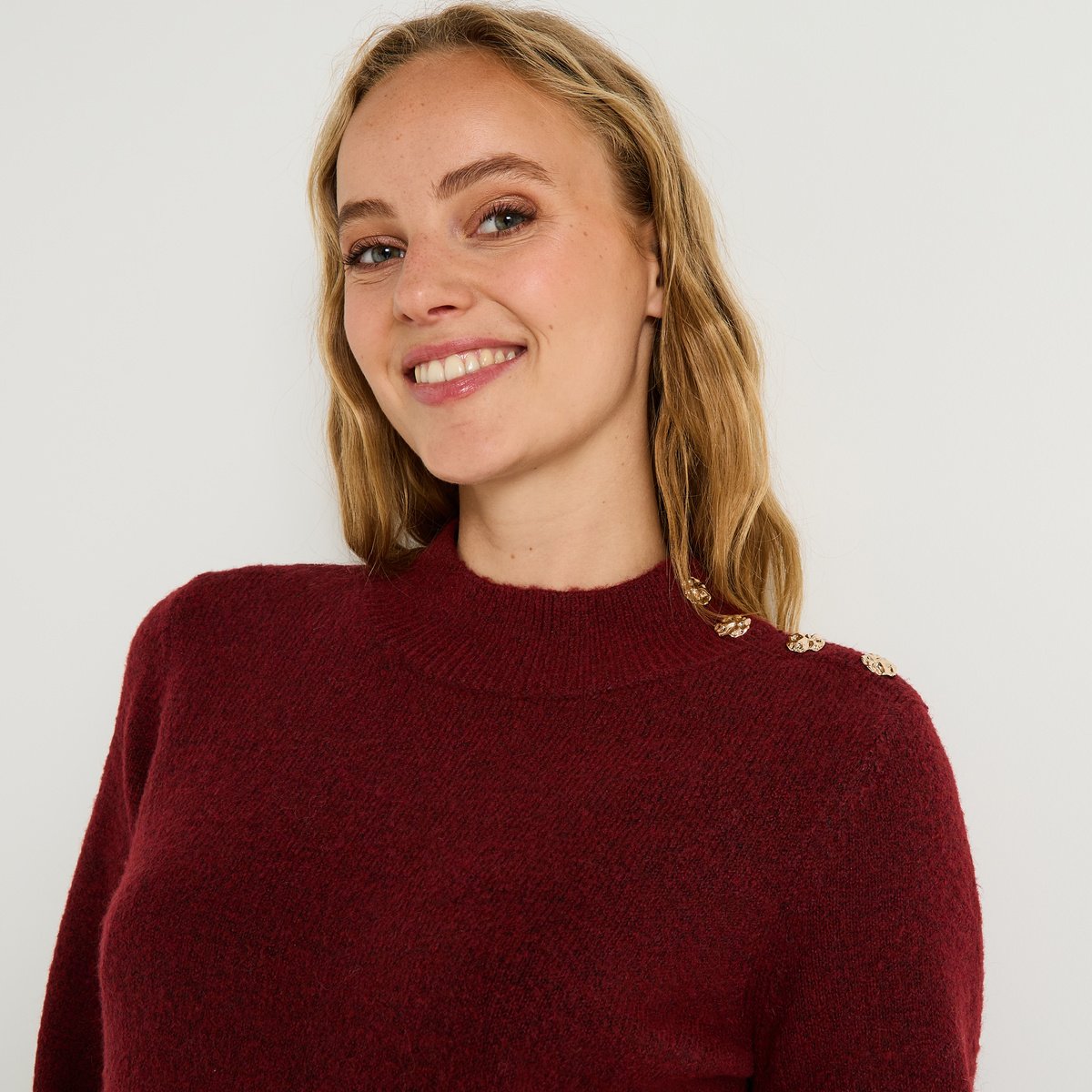 Robe pull col montant orange bordeaux, GRAIN DE MALICE