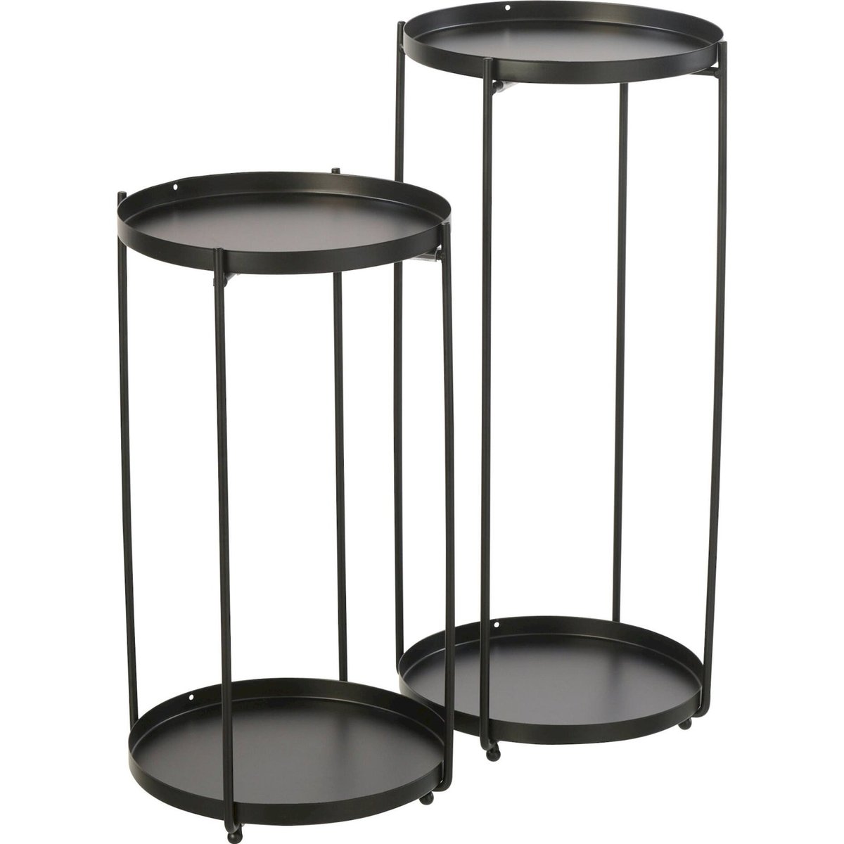 Table d'appoint ronde en métal noir, RECOLLECTION
