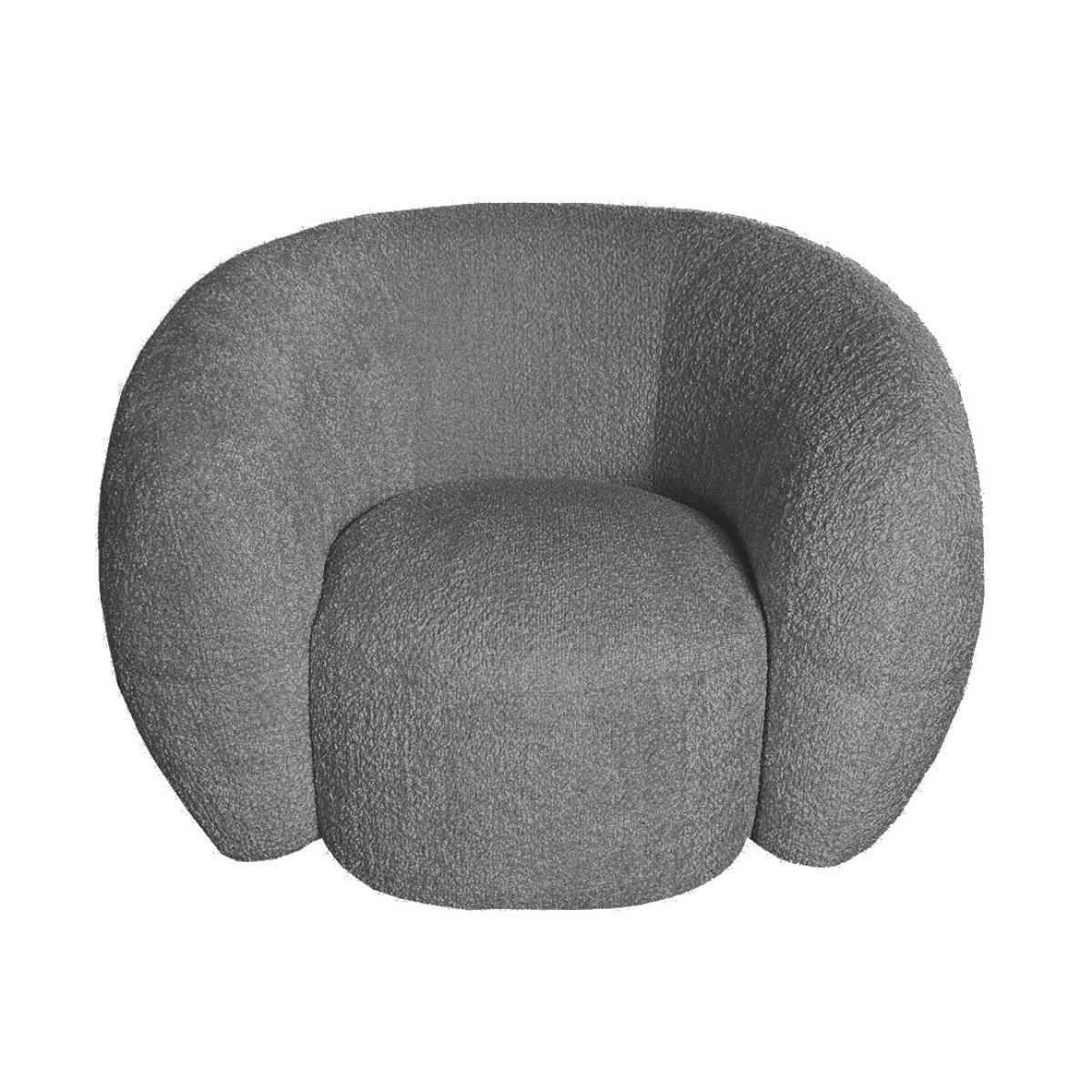 Fauteuil rotatif en tissu bouclette - MOON gris éléphant, MATHI DESIGN