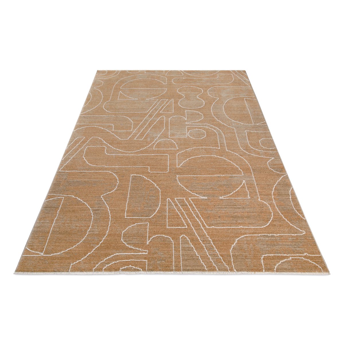 WECONhome Beatle-B par Esprit, tissé machine, tapis poils courts, motif graphique avec effet relief, certifié OEKO-TEX® ,  Beatle-B brun multicolore, ESPRIT