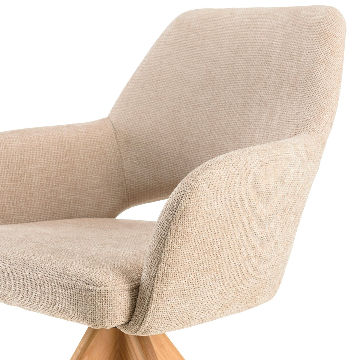 Chaise pivotante beige dossier droit - pieds bois LINEA beige, PIER IMPORT