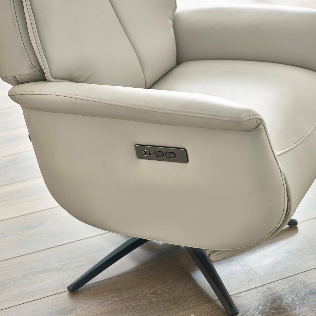 Soraya Faux Leather Dual Recliner grey, SO'HOME