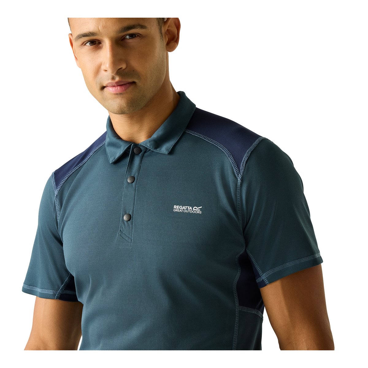 Polo manches courtes motif/style logo VIRDA bleu nuit, REGATTA