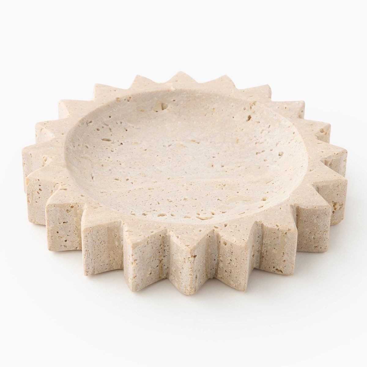Vide-poche,,15*15*2.5cm, en travertin naturel, MONOPRIX
