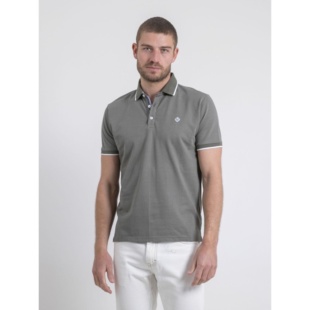 Polo Manches Courtes Pur Coton Pouleni kaki, RITCHIE