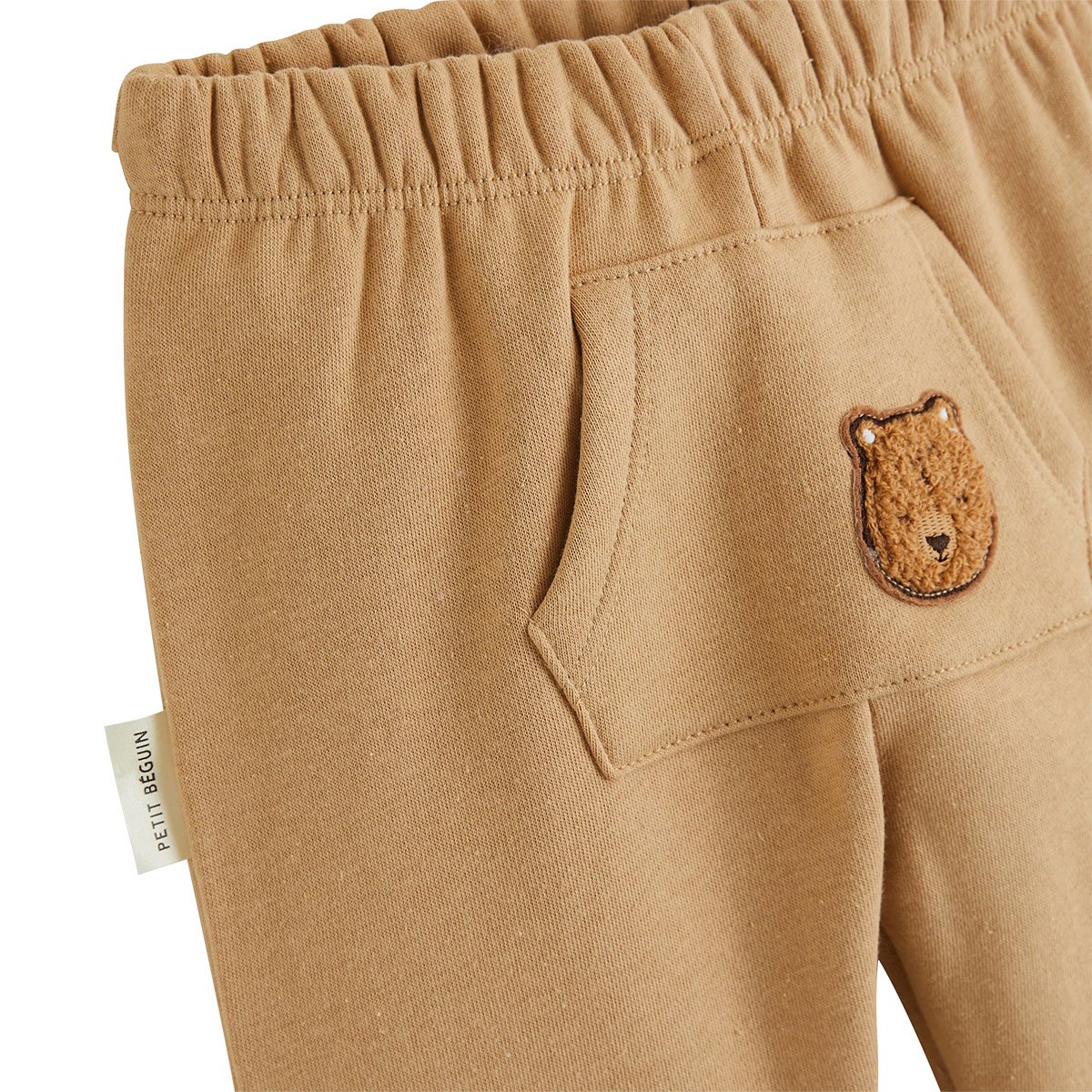 Ensemble bébé sweat et pantalon en molleton Moka marron, PETIT BEGUIN