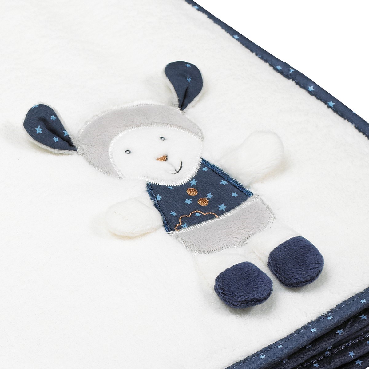 Couverture bébé en velours blanc, SAUTHON