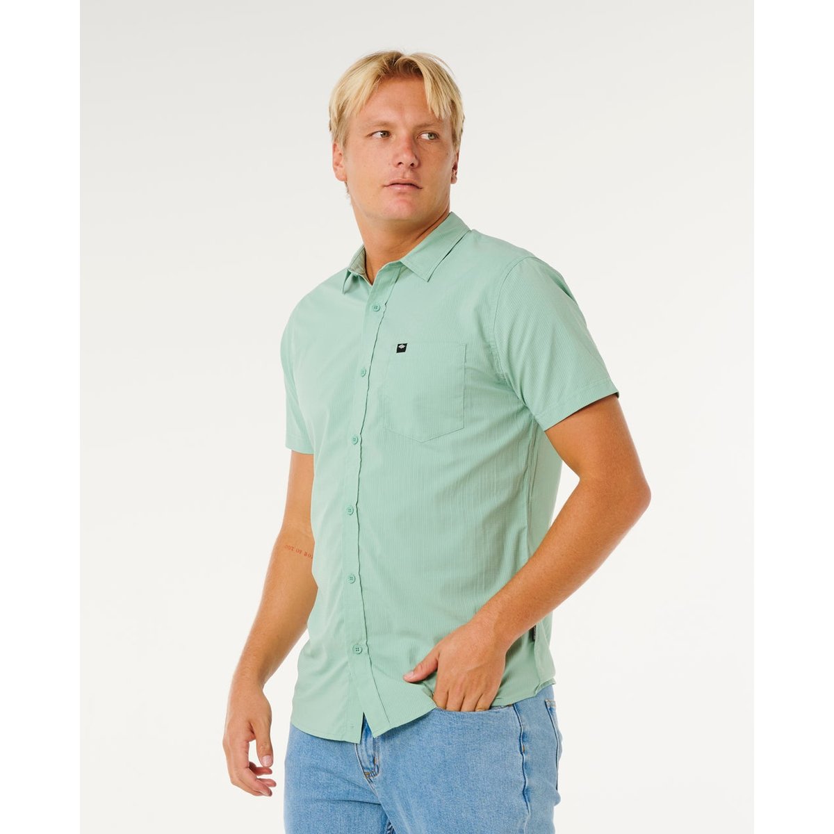 Chemise Classic SURF Tech à manches courtes aloe, RIP CURL