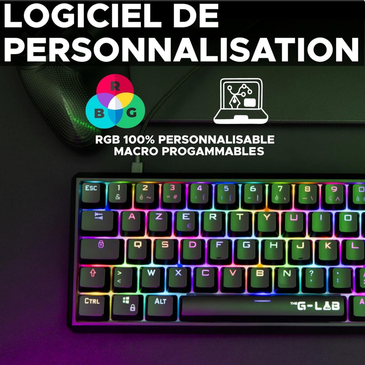 Clavier gamer KEYZ THALL SM FR couleur unique, THE G-LAB