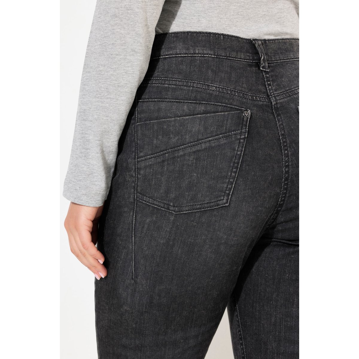 Jean Mom jambe large jean gris foncé, ULLA POPKEN