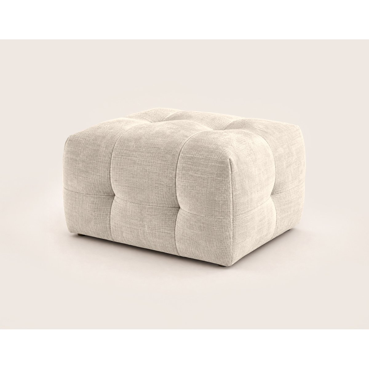 Pouf en velours texturé, DIANE beige, BEST MOBILIER