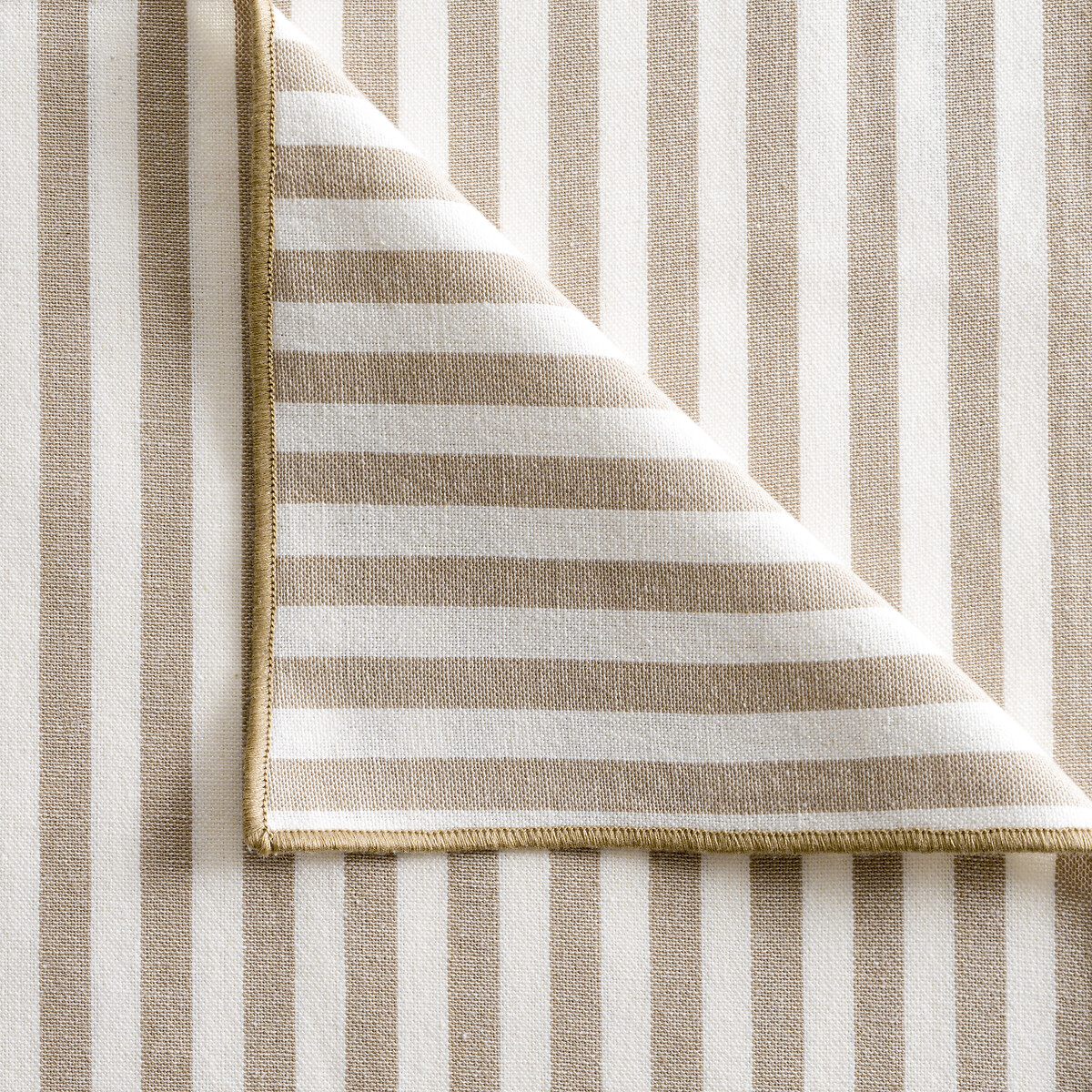 Set of 2 Soizic 30% Recycled Cotton Yarn-Dyed Tea Towels ecru/beige, LA REDOUTE INTERIEURS