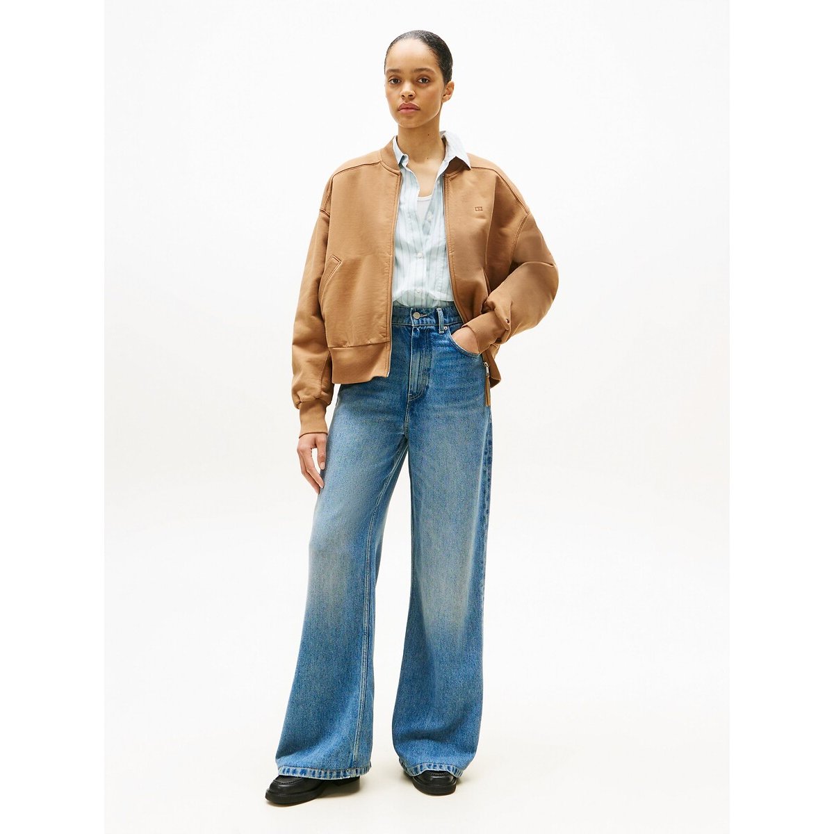 Breite, hochgeschnittene Jeans aus Lyocell-Denim 90010543, TOMMY HILFIGER