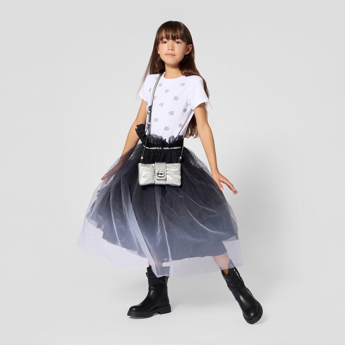Tee-shirt manches courtes blanc, KARL LAGERFELD KIDS