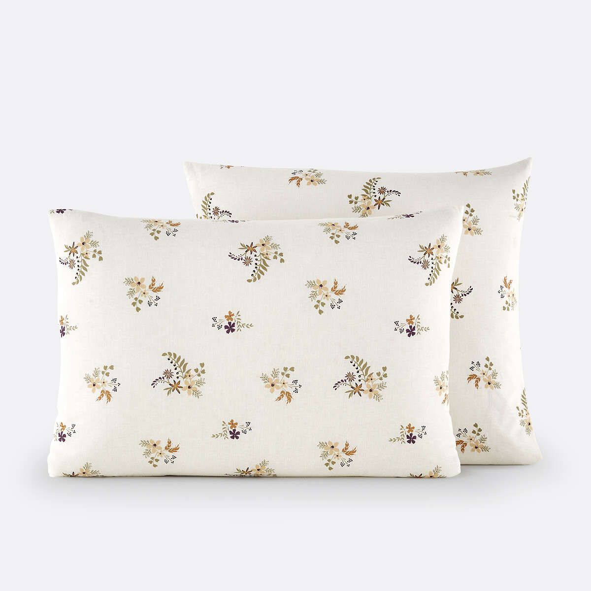 Taie d'oreiller coton/lin lavé, Véra imprimé floral, LA REDOUTE INTERIEURS