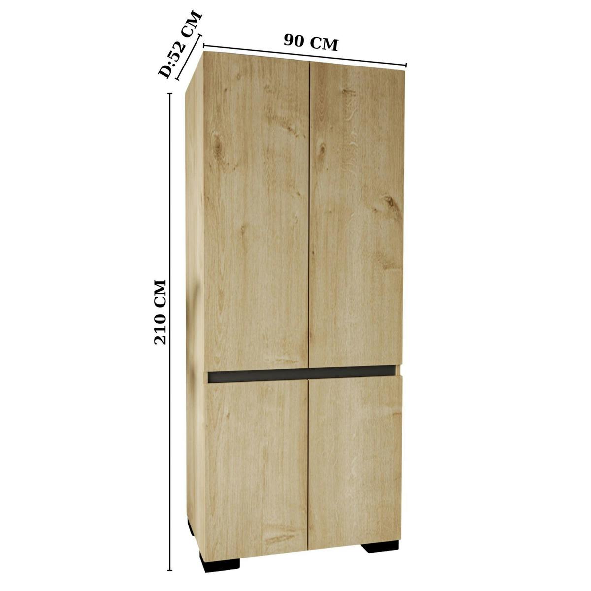 Armoire 2 portes - 2 penderies BYRON chêne, PIER IMPORT