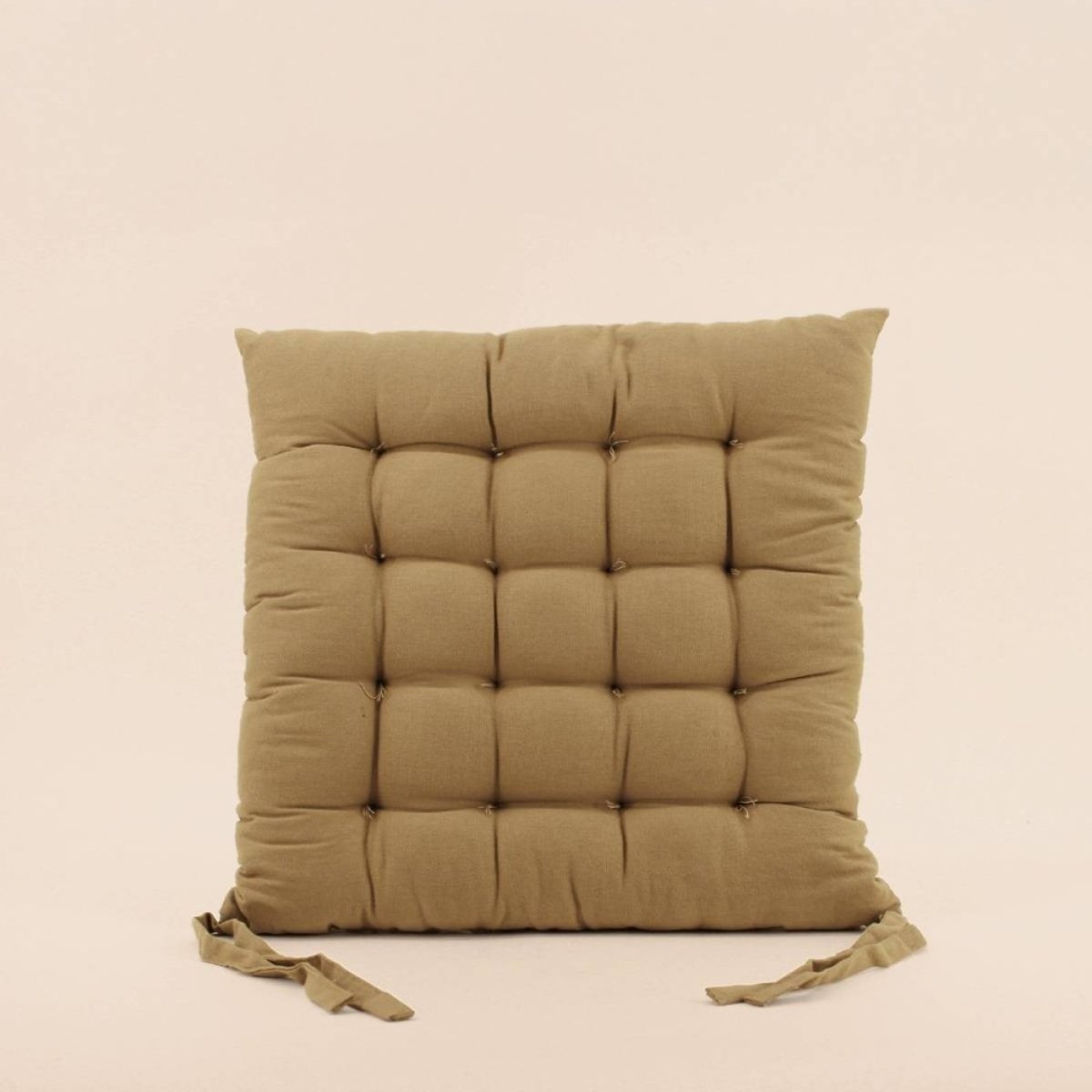 Lot de 4 galettes de chaise en coton à motifs jaune, ORNAMI