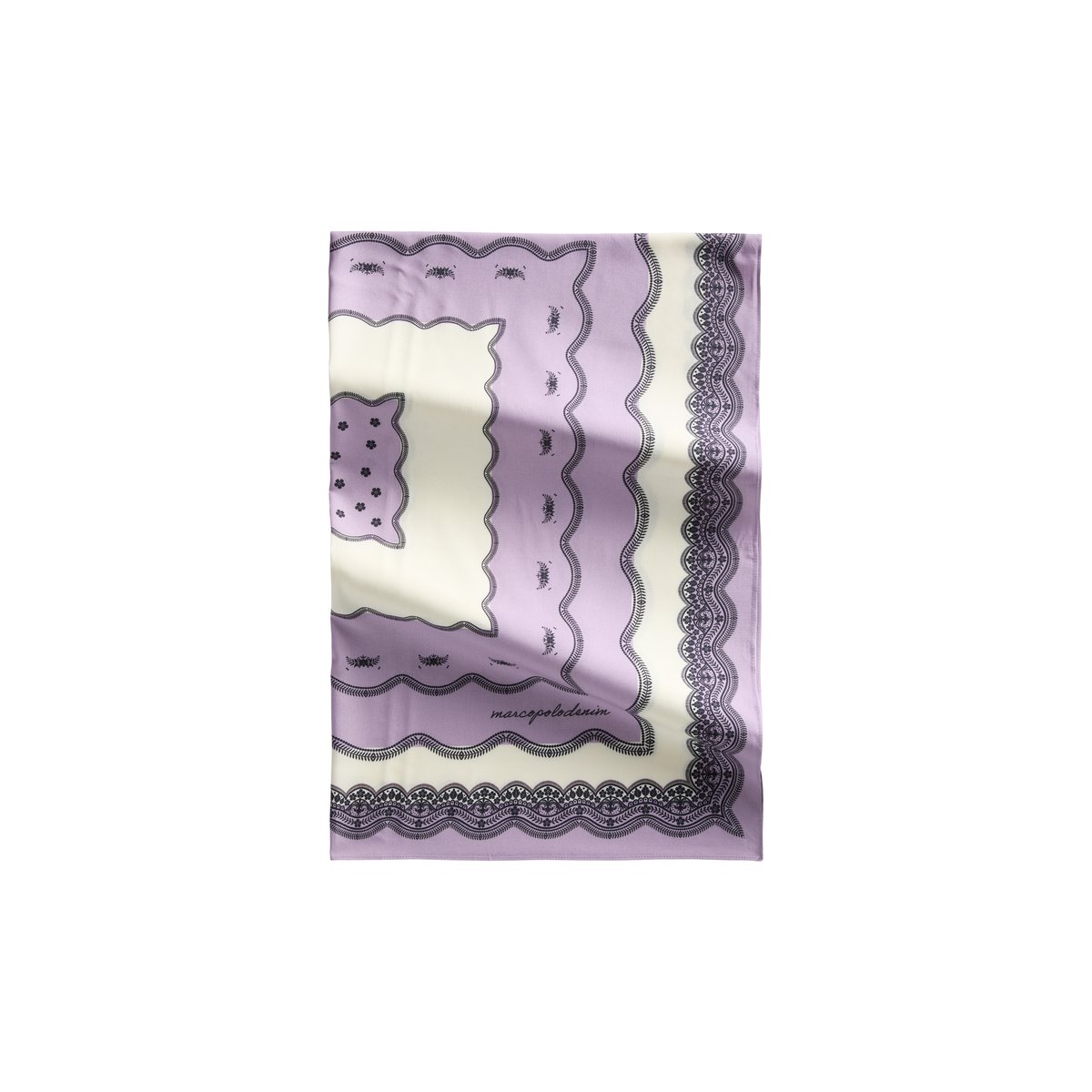 Écharpe imprimée en sergé de viscose violet, MARC O’POLO DENIM