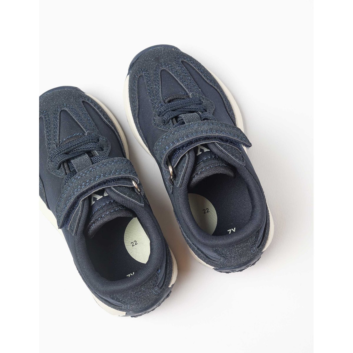 Baskets bi-matière avec semelle antidérapante bleu, ZIPPY