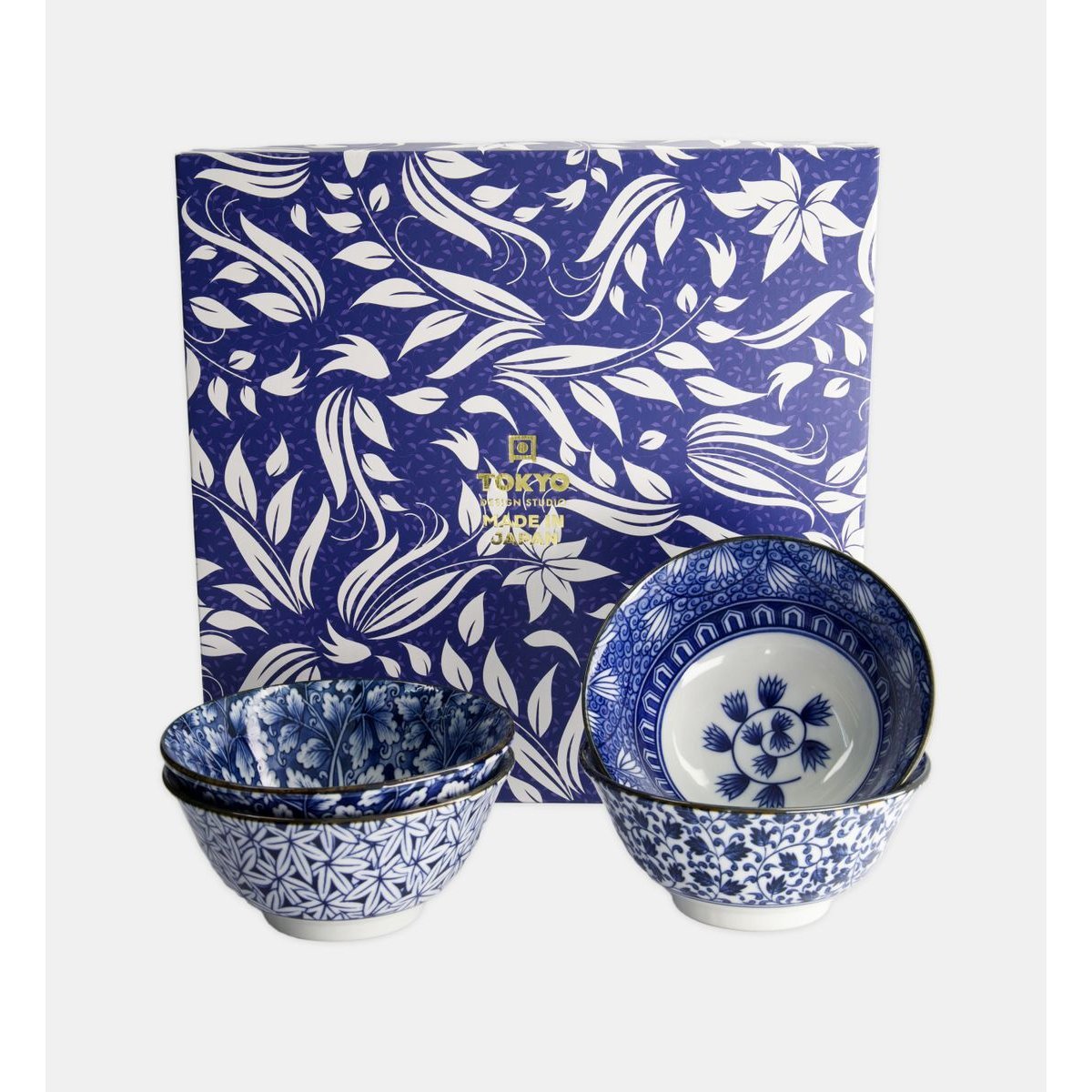 Coffret 4 bols bleu et blanc, TOKYO DESIGN STUDIO