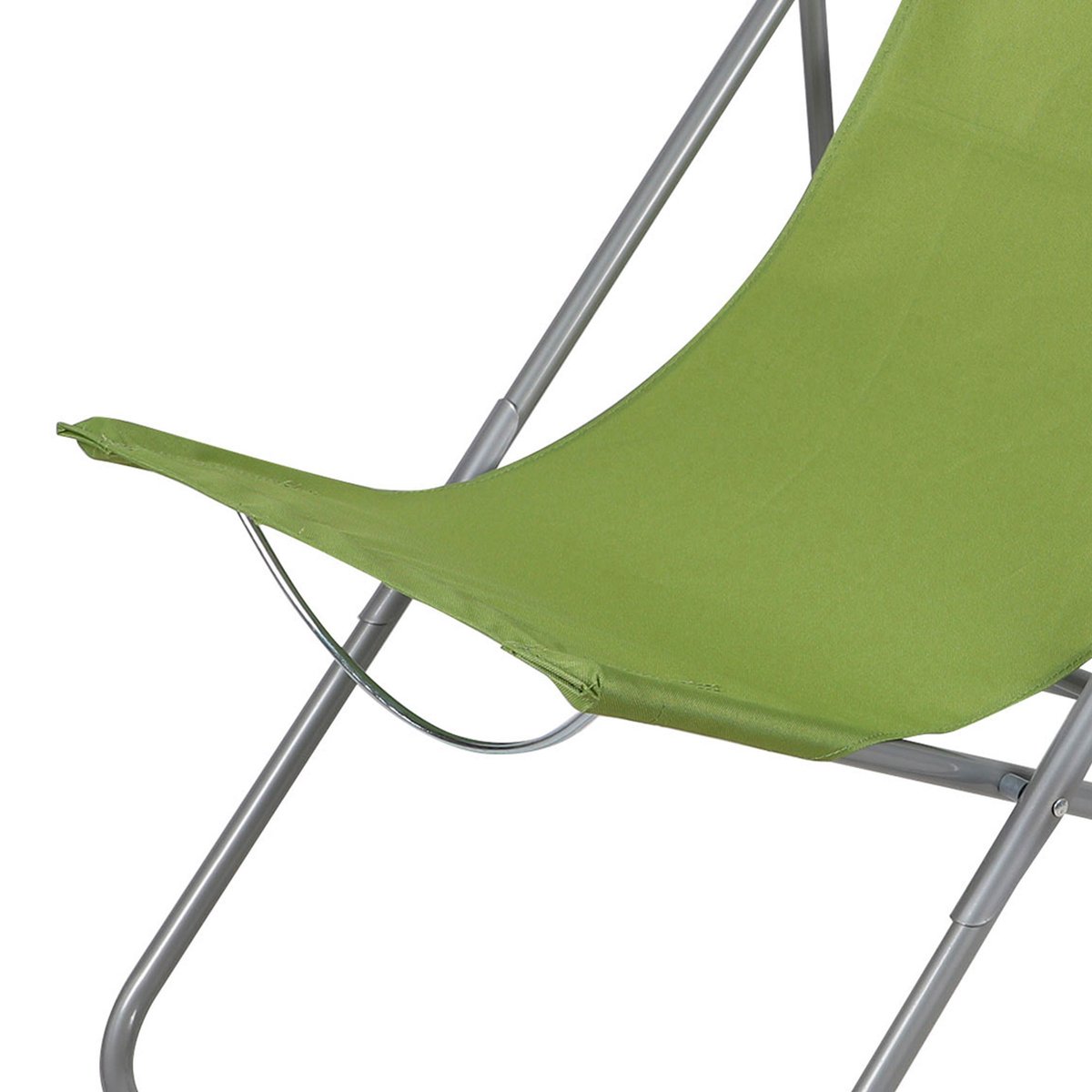 Chaise longue pliante chilienne métal vert 85x56x90cm vert, WADIGA