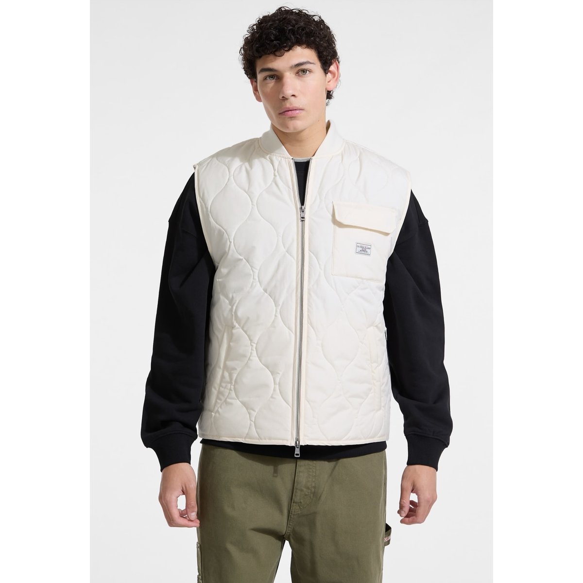 Veste Sans Manches Matelassée blanc, GUESS JEANS