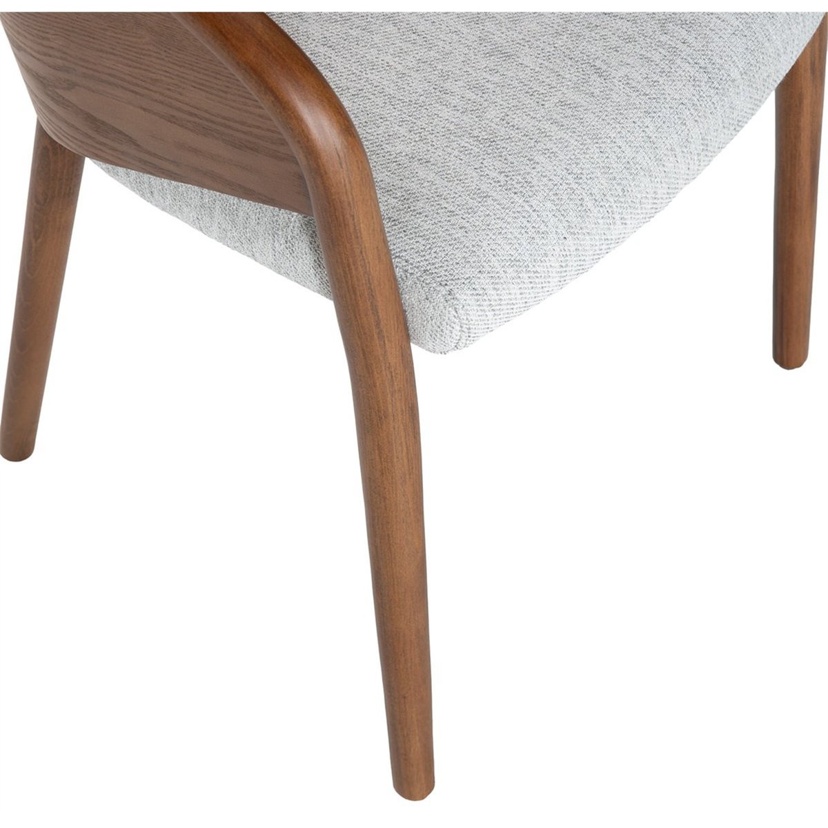 Chaise en hêtre et tissu au design enveloppant noyer/blanc, RECOLLECTION