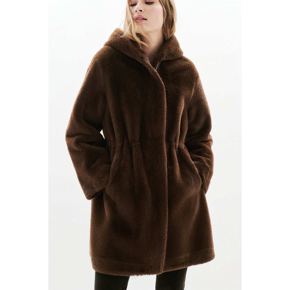 Manteau Gapuchon marron chocolat femme marron chocolat, CAROLL