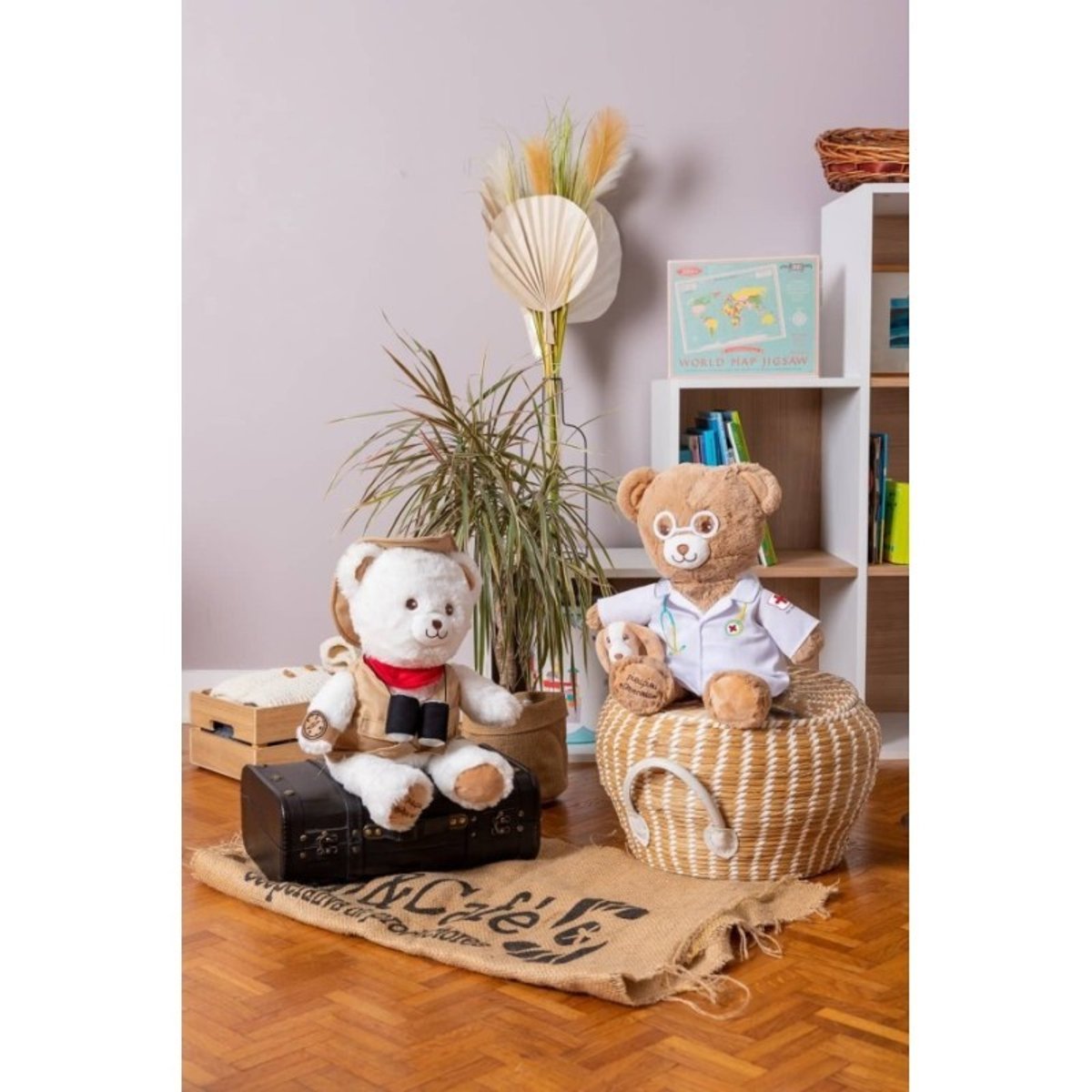 Peluche Ours Vétérinaire - Docteur Gaston - 40 cm brun, PIOUPIOU ET MERVEILLES