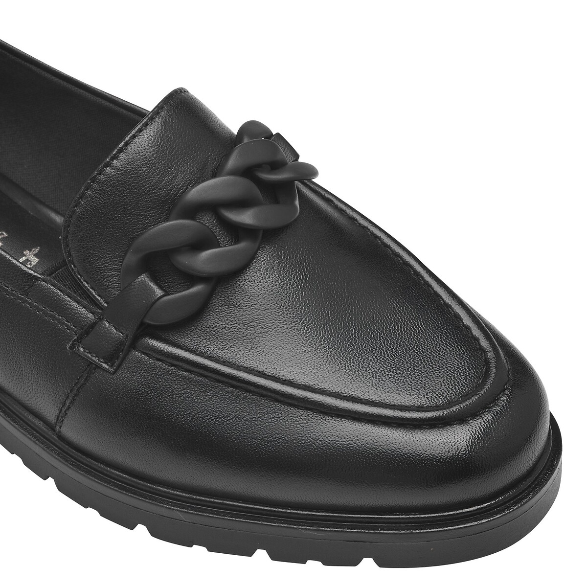 Mocassins en cuir noir, TAMARIS