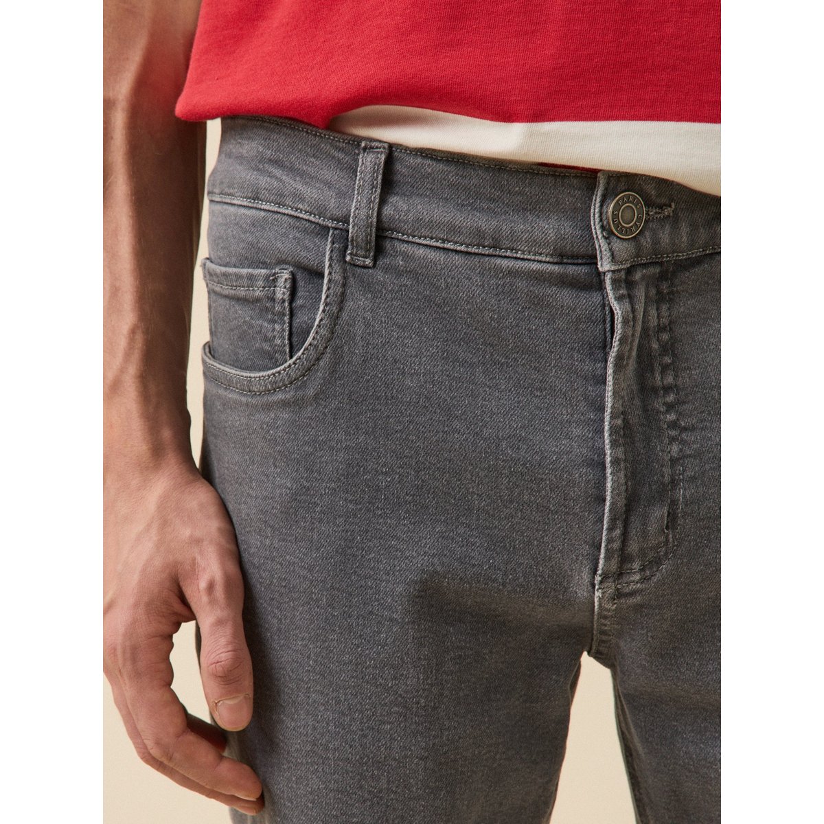 Jean regular coton biologique denim gris clair, CYRILLUS