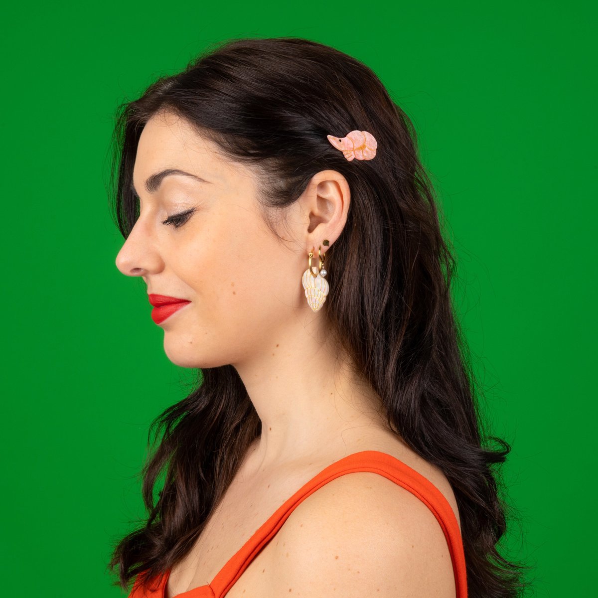 Boucles d'oreilles COQUILLAGE blanc nacré, COUCOU SUZETTE