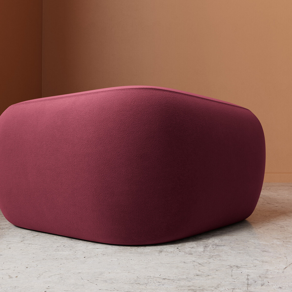 Alban Easy Velvet Footstool burgundy, SWOON
