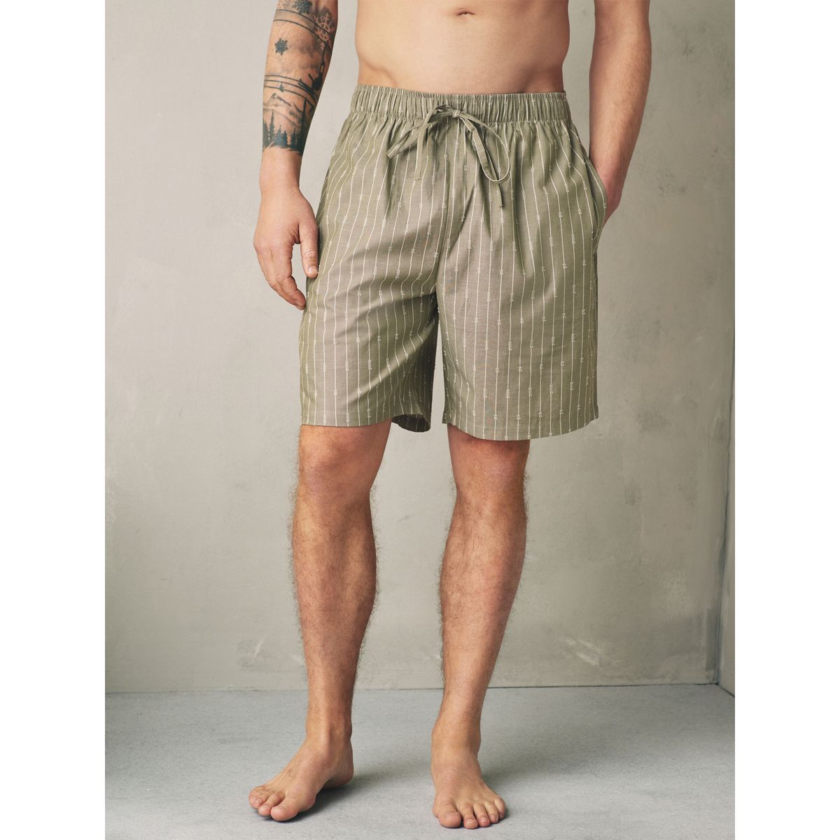 Short de pyjama tissé à rayures, lot 2 vert/écru, NEXT