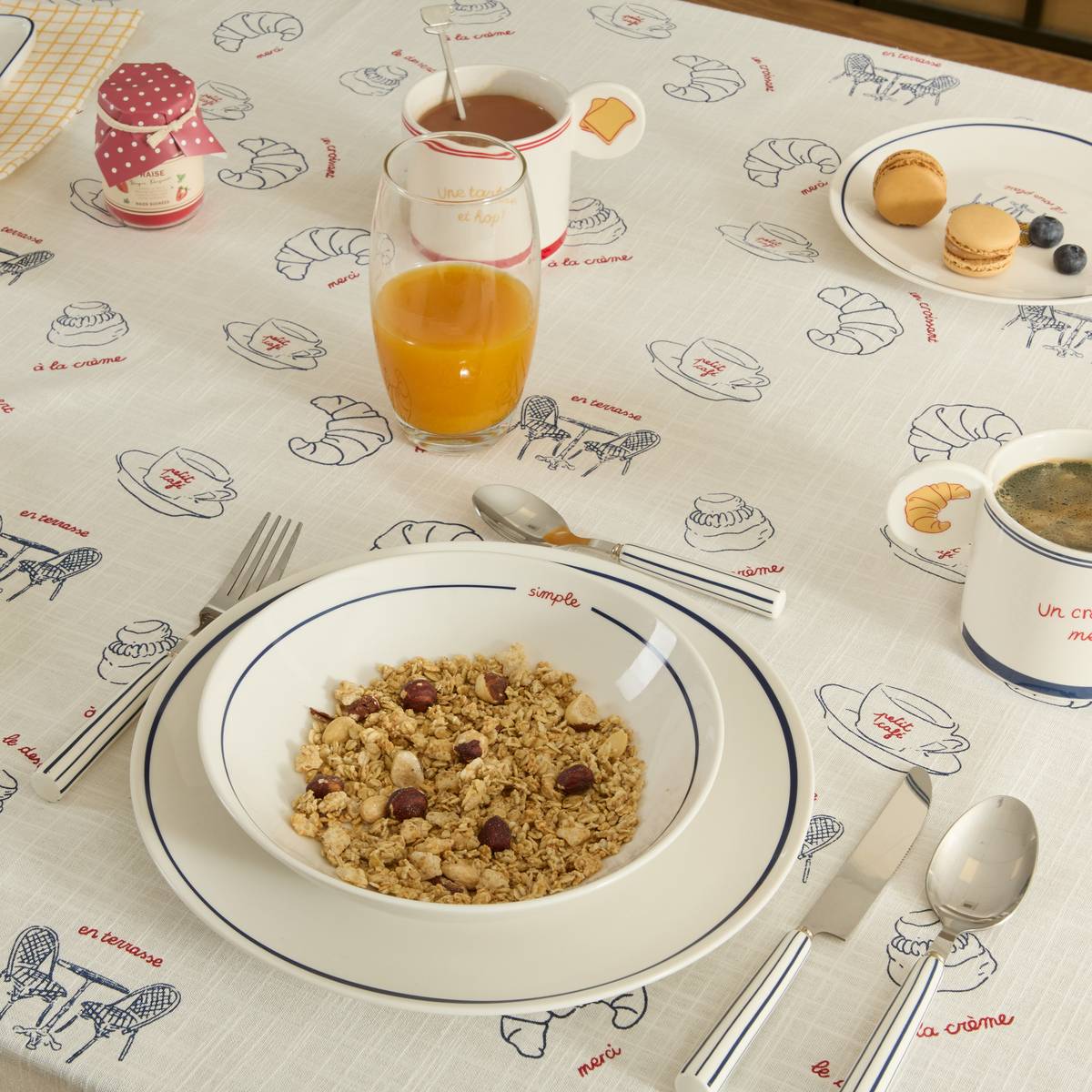 Lot de 6 assiettes creuses rondes en porcelaine FRA bleu, ATMOSPHERA