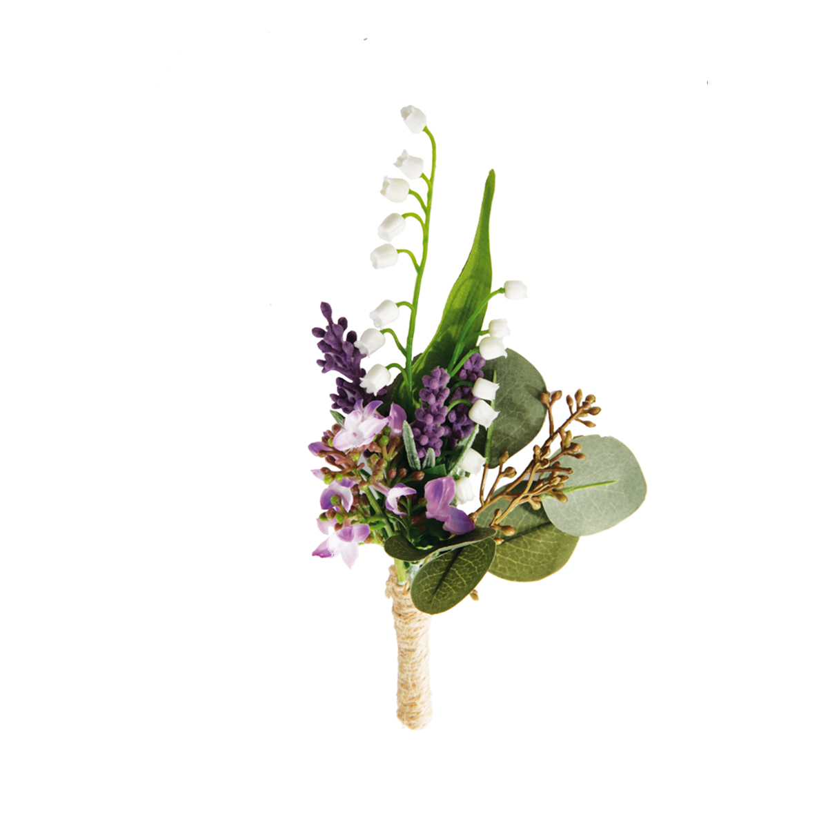 Composition de muguet et eucalyptus artificielle H22 violet, SIA DECO