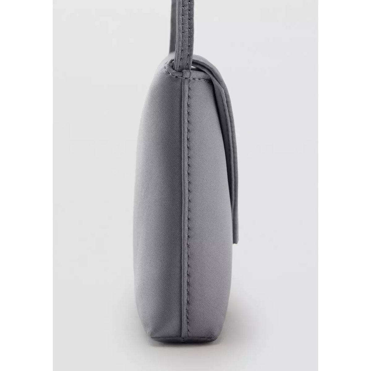 Sac à main satiné à rabat gris, MANGO