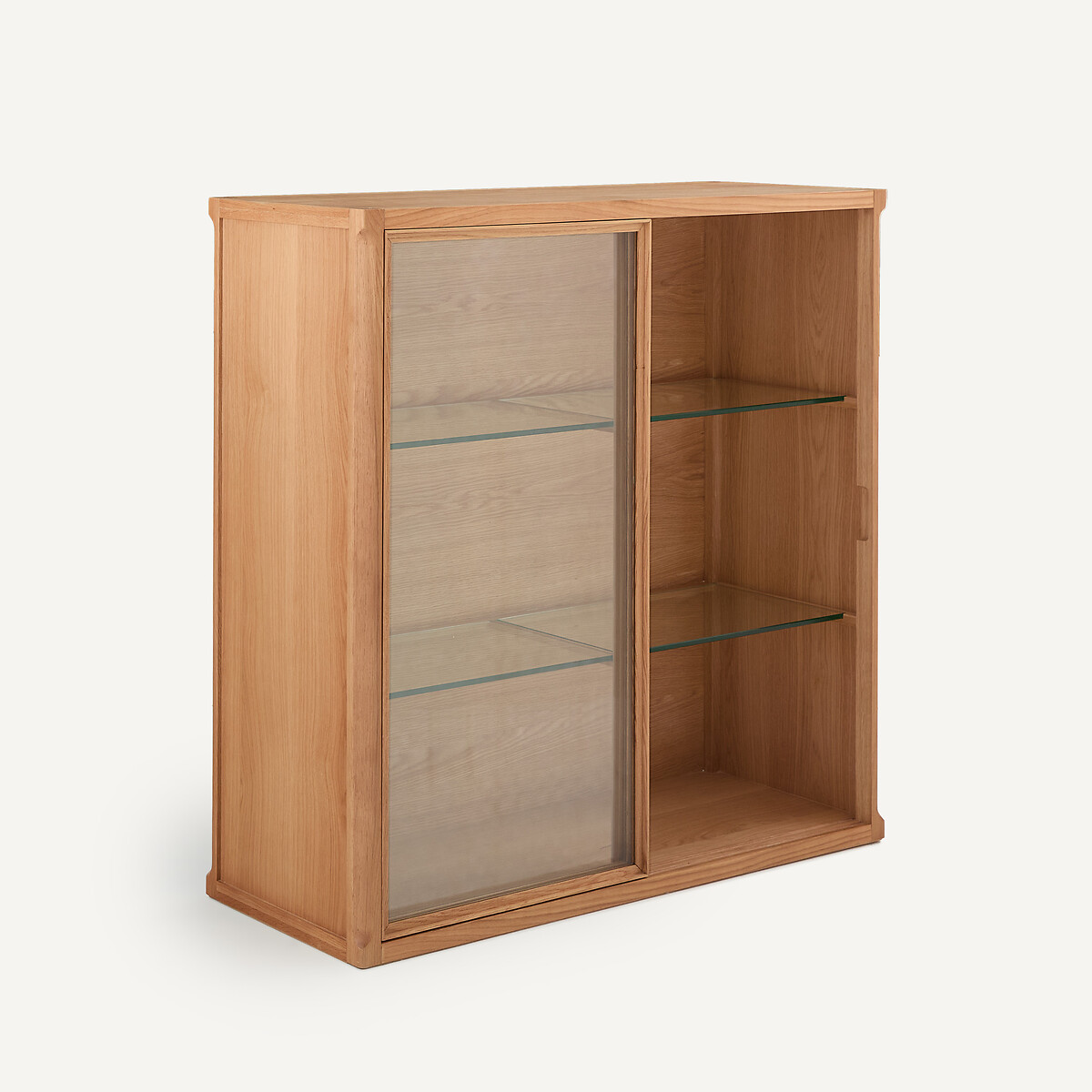 Aparador de vitrina alta, en roble y chapa de madera, IÉNA, diseño de Emmanuel Gallina roble natural, AM.PM X EMMANUEL GALLINA