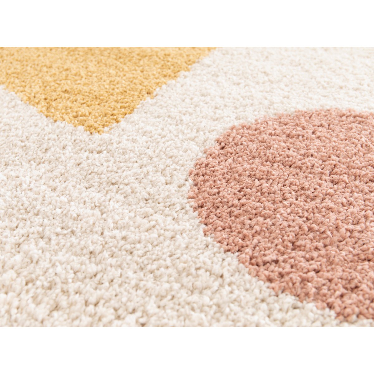 Tapis poils mi-longs style moderne, ADELINE jaune, BOBOCHIC